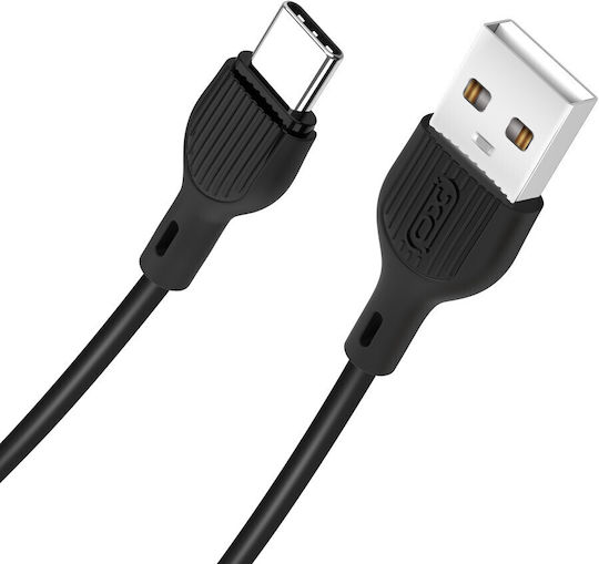 XO NB200 USB 2.0 Cable USB-C male - USB-A Μαύρο 2m 16.005.0144