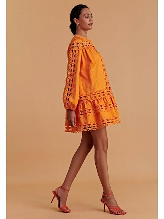 Sommer Mini Damenkleid für Hochzeit - Taufe Orange