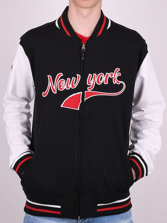 Jachetă Varsity stil universitar New York Black