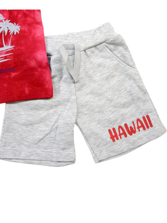 Baby Set "Hawaii" Red/Grey