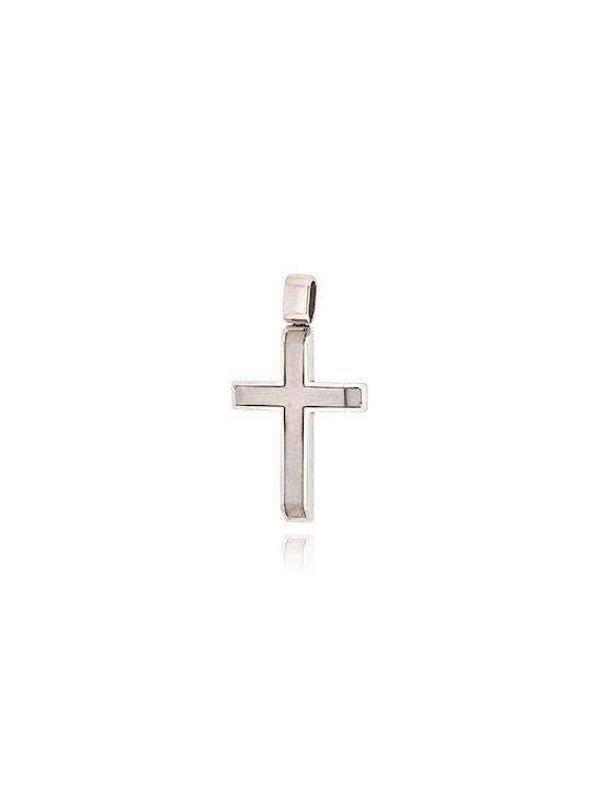 Baptism Cross ValOro Crucified for Boy White Gold K14 040832