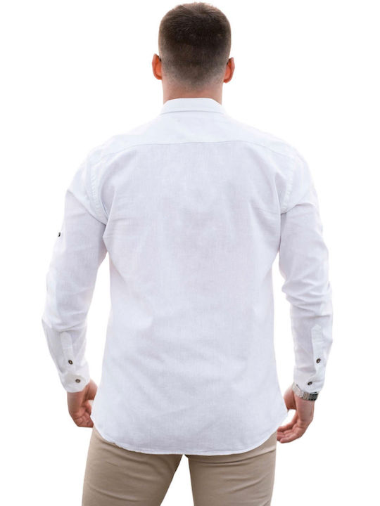 LINEN SHIRT ISLAND BEN TAILOR-WHITE