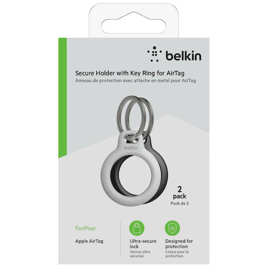 Belkin Key Ring Keychain Cazul Keychain Silicon pentru AirTag în culoarea Negru