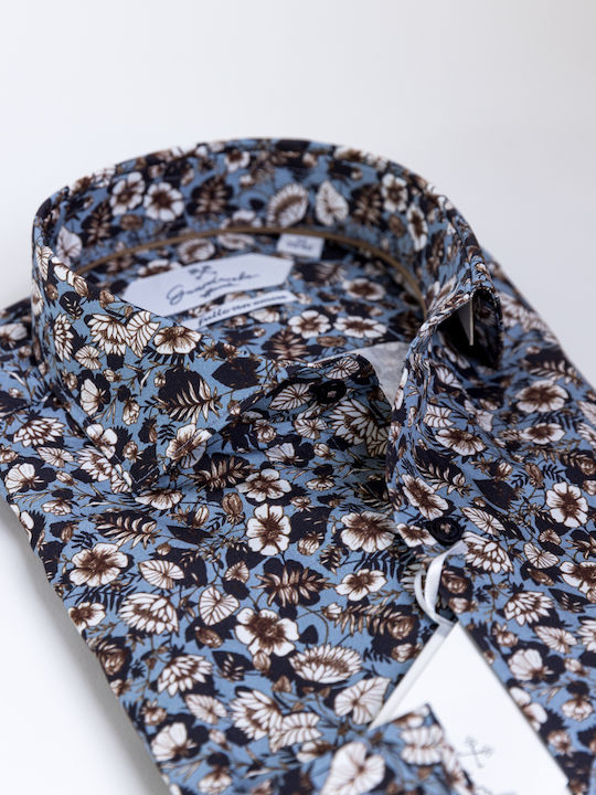 Shirt Sky Blue Floral, GUARDAROBA