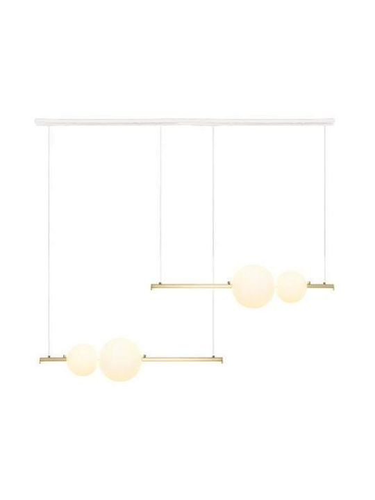 Zambelis Lights Adjustable Pendant Light Gold LED with Warm White Light Rail 105x15x100cm