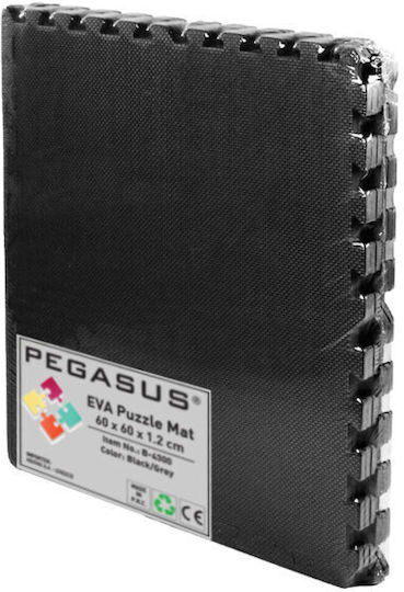 Pegasus Podele Puzzle Sala de sport Negru 60x60x1.2cm 4buc