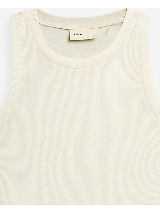 Damen Sommer Bluse Ärmellos Beige