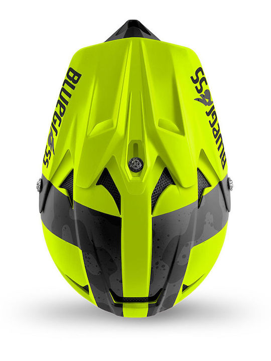Bluegrass Intox Volles Gesicht Fahrradhelm Abfahrtslauf Black Camo/Fluo Yellow Matt