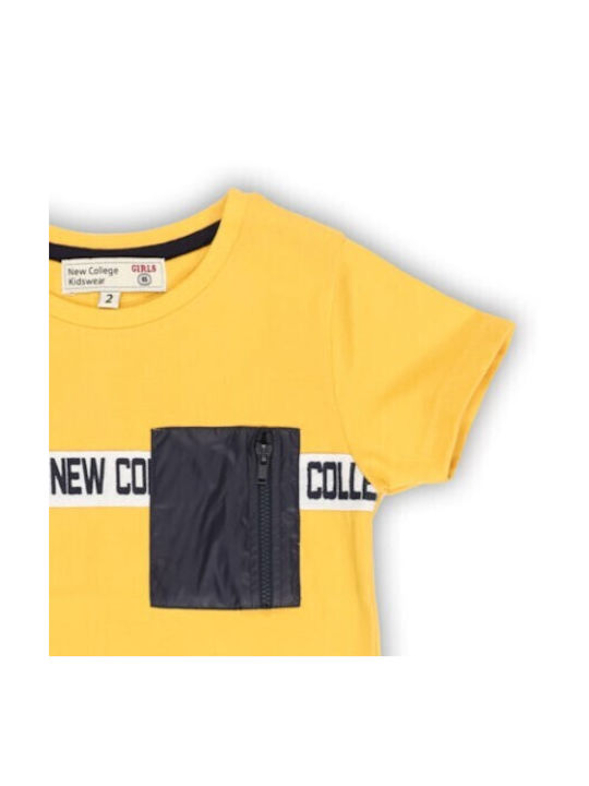 New College Kinder-T-Shirt Gelb