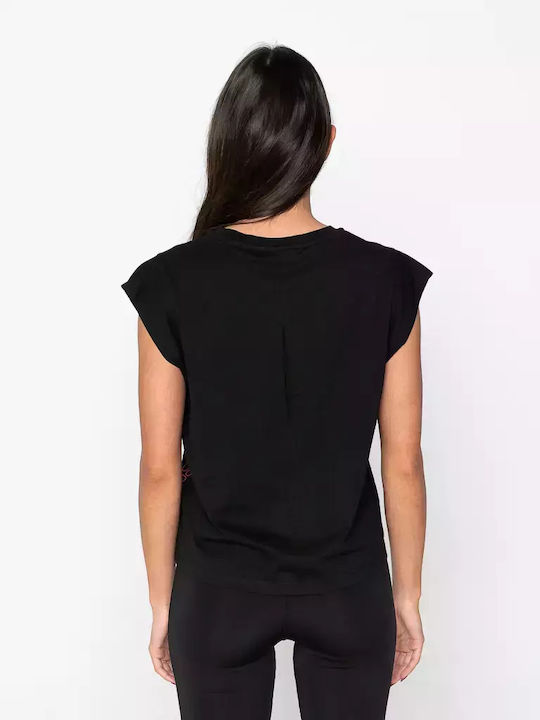 Fila Patricia Women's Athletic Cotton Blouse Short Sleeve Black