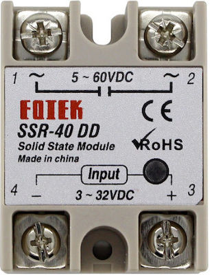 Relay Solid State Relay DC Input 3-32V - Output 5-200V 40A 40A SSR-40DD