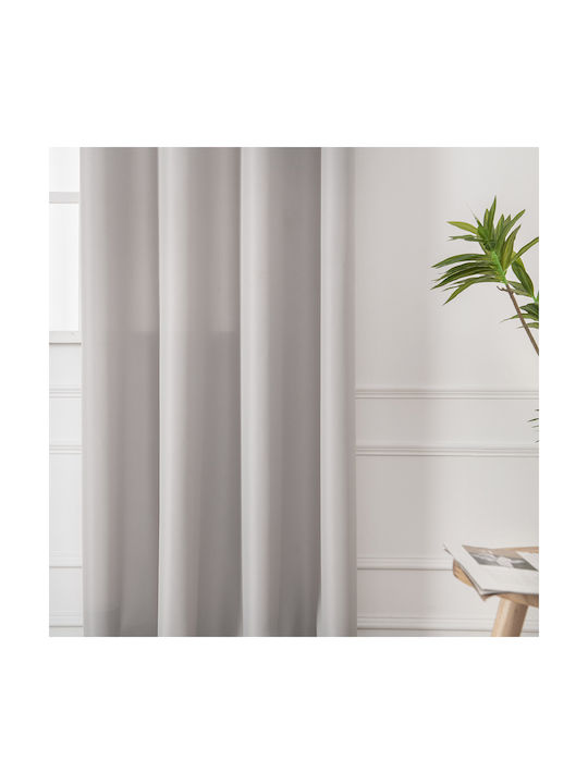 Beauty Home Перде с Копчета Effect 8443 Сребристо 140x270см