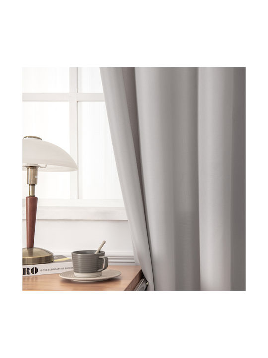 Beauty Home Перде с Копчета Effect 8443 Сребристо 140x270см
