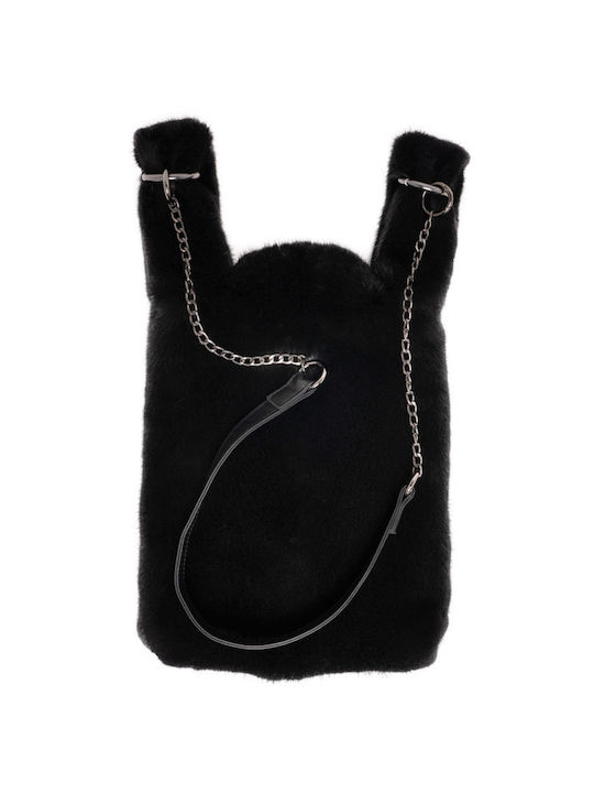 Fur mink bag black