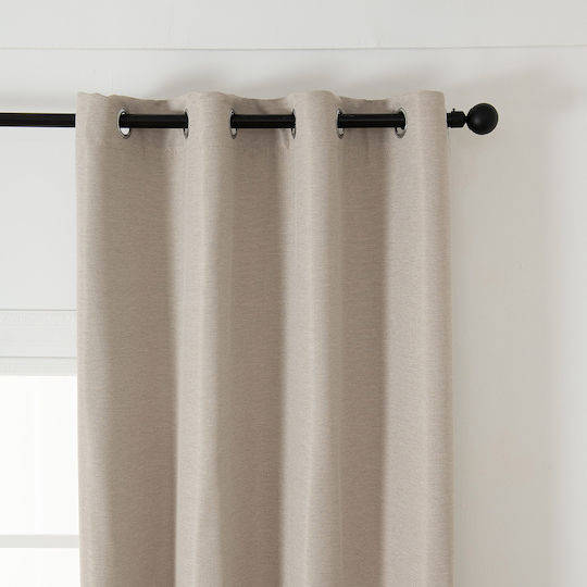 Beauty Home Blackout Curtain with Grommets Glare 8444 Beige 140x270cm