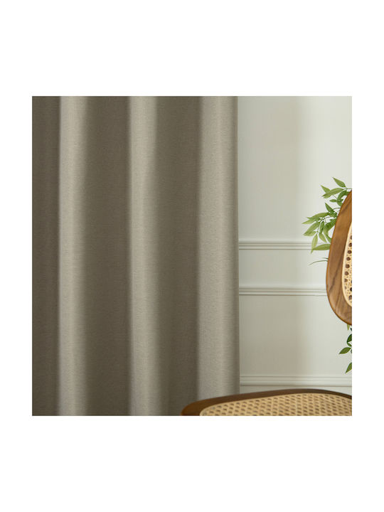 Beauty Home Затъмняваща Пердета И Завеси С Копчета Glare 8444 Пясъчен Цвят 140x270см