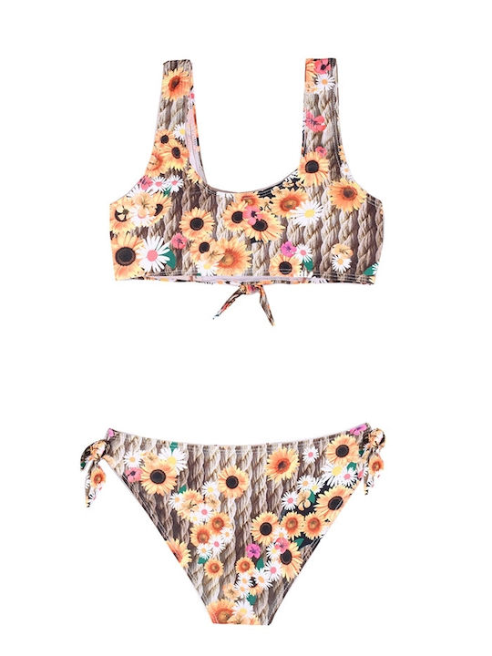 Kinder-Badeanzug Bikini-Set Floral Gelb