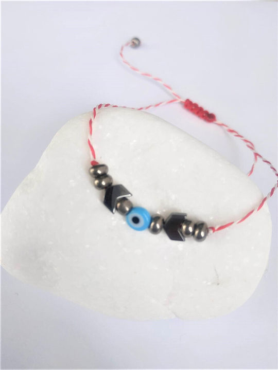 Handmade Martaki Bracelet with Blue Eye Design and Hematite