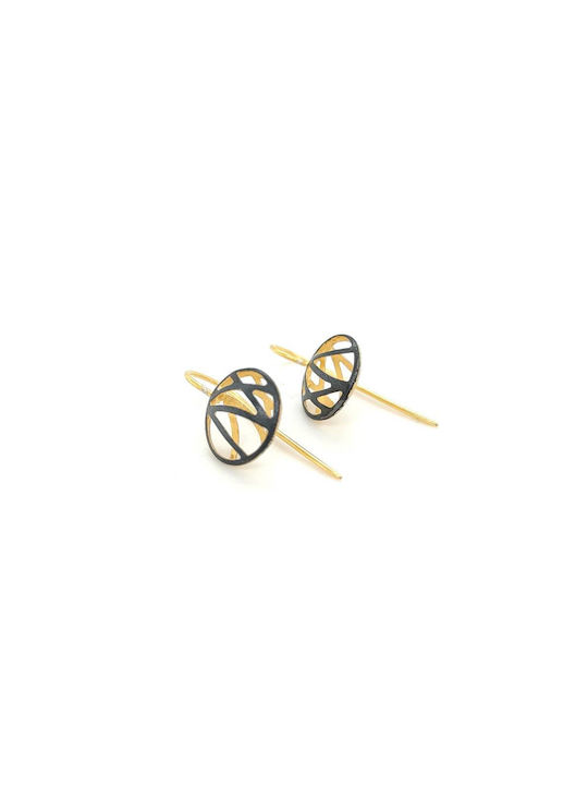 SARINA women's earrings, silver (925°), gold plated with oxidation, AK5003A