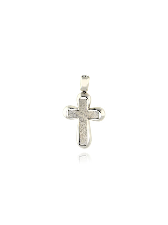 14K White Gold Baptism Cross for Girl with Zirgon 036689