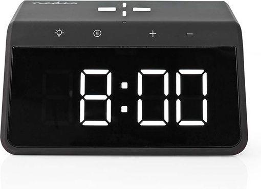 Nedis Ceas Digital de Masă cu Alarmă & Încărcare Wireless Negru WCACQ30BK
