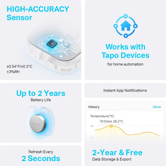 TP-LINK v1 Temperature - Humidity Sensor Battery RF 868MHz