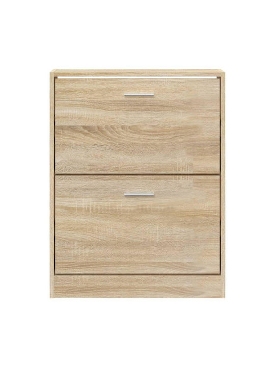 Ξύλινη Παπουτσοθήκη με 2 Ράφια Μπεζ Μ59xΠ17xΥ81cm
