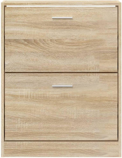 Ξύλινη Παπουτσοθήκη με 2 Ράφια Μπεζ Μ59xΠ17xΥ81cm