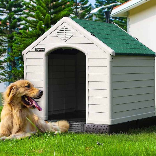 Vesta Hundehütte Hundehaus Groß Kunststoff Außenbereich Grün 97x101x99cm