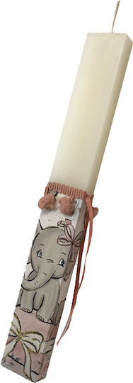 Easter Candle Flat Elephant Pink