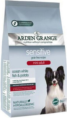 Arden Grange Sensitive Adult Mini 6kg Hrană Uscată fără Cereale pentru Câini Adulți de Rase Mici cu Cartofi și Pește