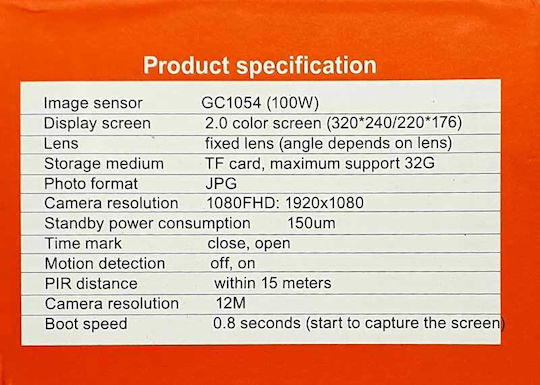 Foyu Foyu FO-F003 Waterproof Hunting Camera Night Vision with Motion Detection