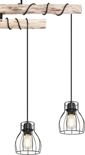 Globo Lighting Mina Pendant Light Black Grid for 4 Bulbs E27 90x14x100cm