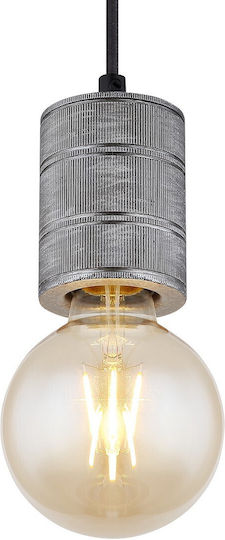 Globo Lighting Freddy Κρεμαστό Φωτιστικό Ασημί με Ντουί E27 12εκ.