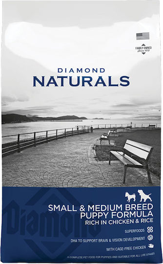 Diamond Naturals Small/Medium Puppy 15kg Ξηρά Τροφή για Κουτάβια Μικρόσωμων & Μεσαίων Φυλών με Κοτόπουλο και Ρύζι