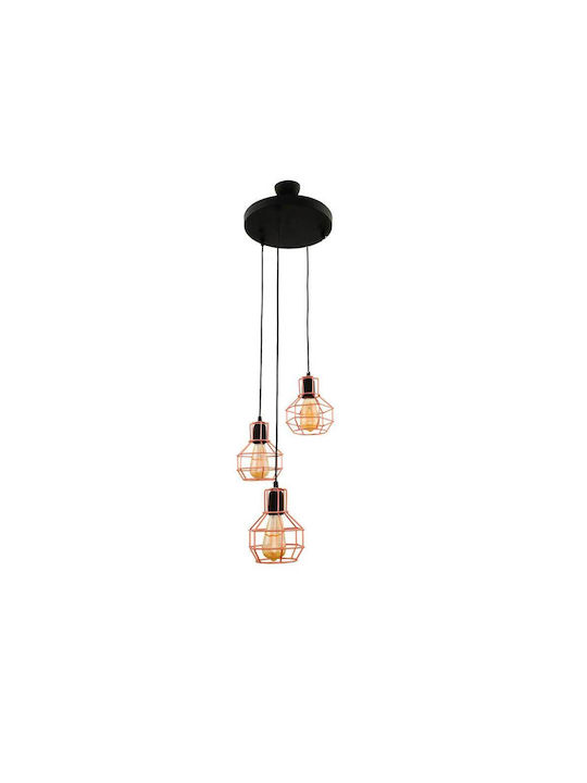 Klikareto Perro Pendant Light Two-Light Grid for Socket E27 Bronze