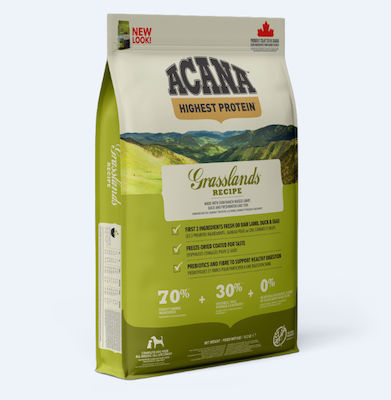 Acana Grasslands 6kg Hrană Uscată pentru Câini fără Cereale cu Miel și Rață