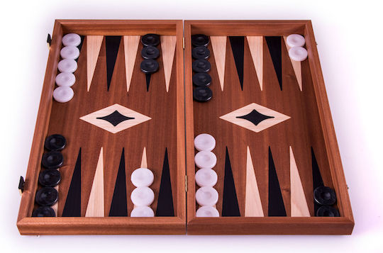 Manopoulos Handmade Backgammon Wooden with Checkers 48x48cm