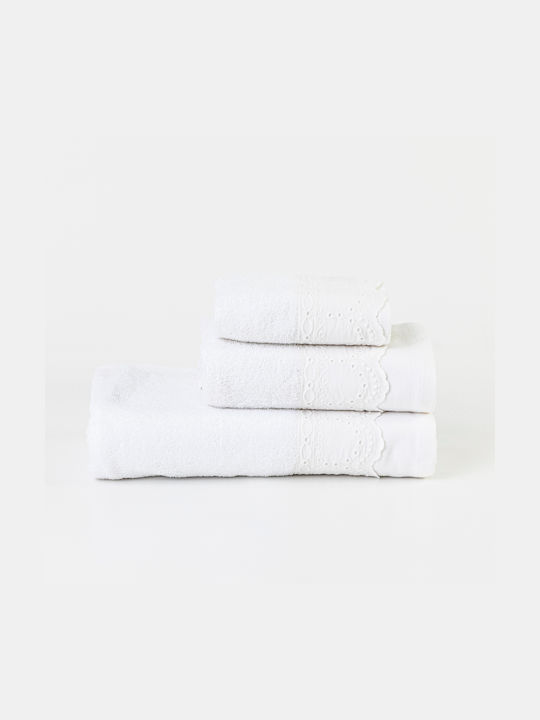 Borea 3pc Bath Towel Set Isabella White