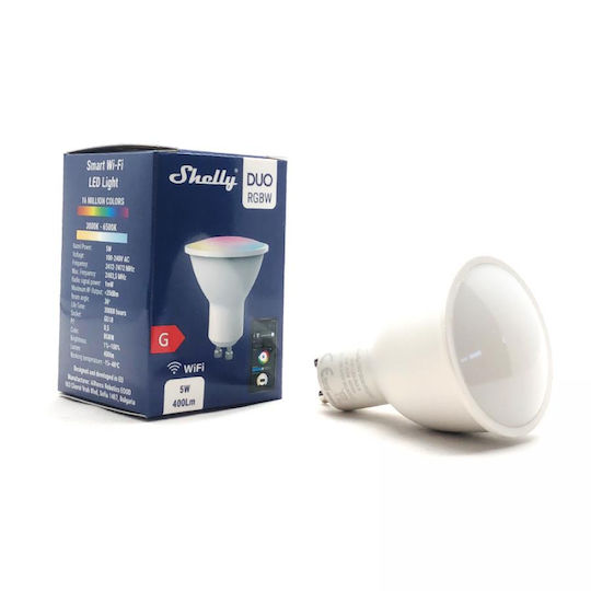 Shelly Smart Bulb Duo LED 5W for Socket GU10 RGBW 400lm Dimmable