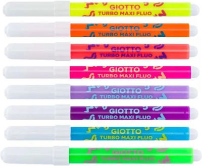 Giotto Turbo Glitter Fluo Neon Markere de desen Groși Set 8 Culori 000453800