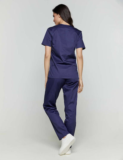 Velilla Unisex Σετ Ιατρικό Παντελόνι και Μπλούζα Navy Μπλε από Βαμβάκι και Πολυεστέρα