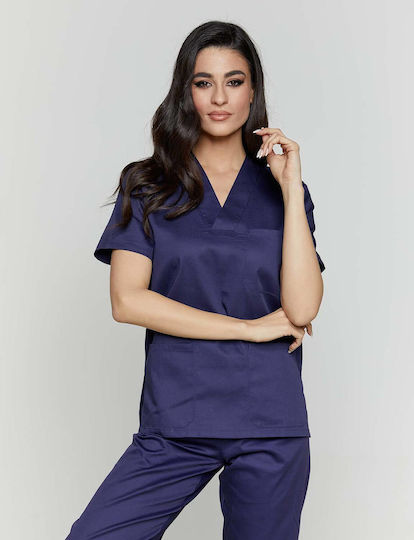 Velilla Unisex Σετ Ιατρικό Παντελόνι και Μπλούζα Navy Μπλε από Βαμβάκι και Πολυεστέρα