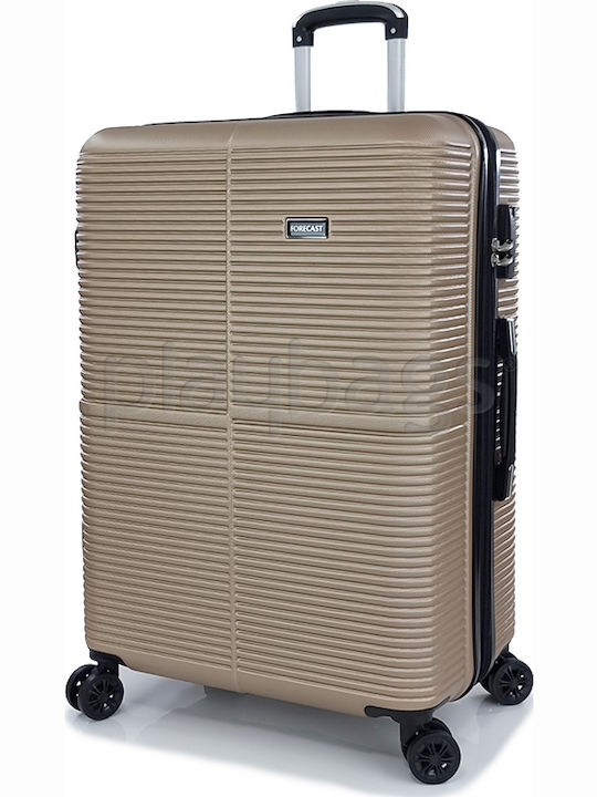 Forecast A922 Large Travel Suitcase Hard Gold with 4 Wheels Height 75cm