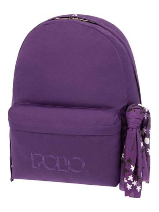 Polo Original Σακίδιο Scarf School Bag Backpack Junior High-High School Purple with Water Bottle Holder 20Liters 2023