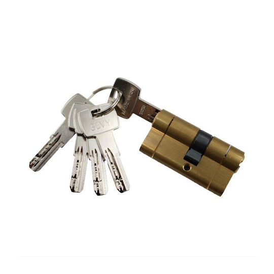 Gevy Cilindru de Încuietoare De Securitate 60mm (27-33) cu 5 Chei Auriu