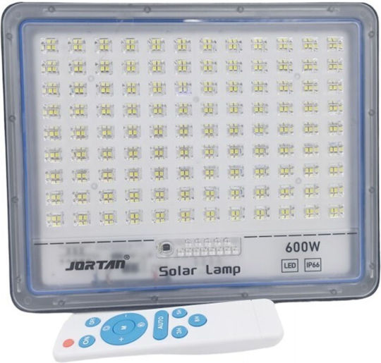 Jortan Στεγανός Ηλιακός Προβολέας LED 600W Ψυχρό Λευκό 6500K με Τηλεχειριστήριο IP66