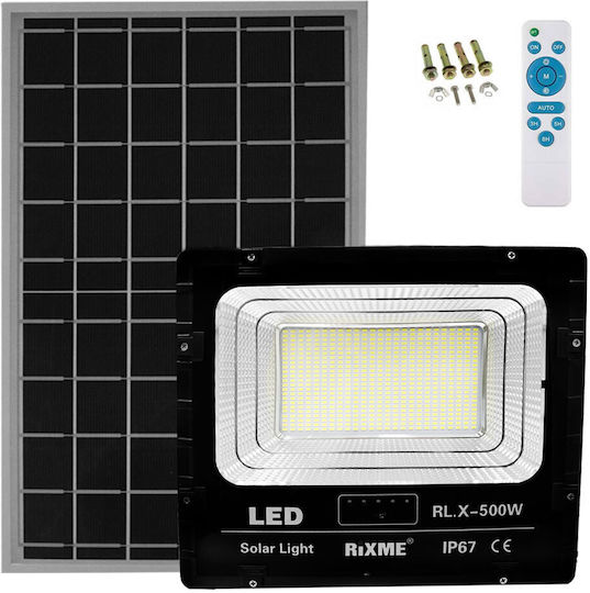 Rixme Waterproof Solar LED Floodlight 500W with Motion Sensor and Remote Control IP67