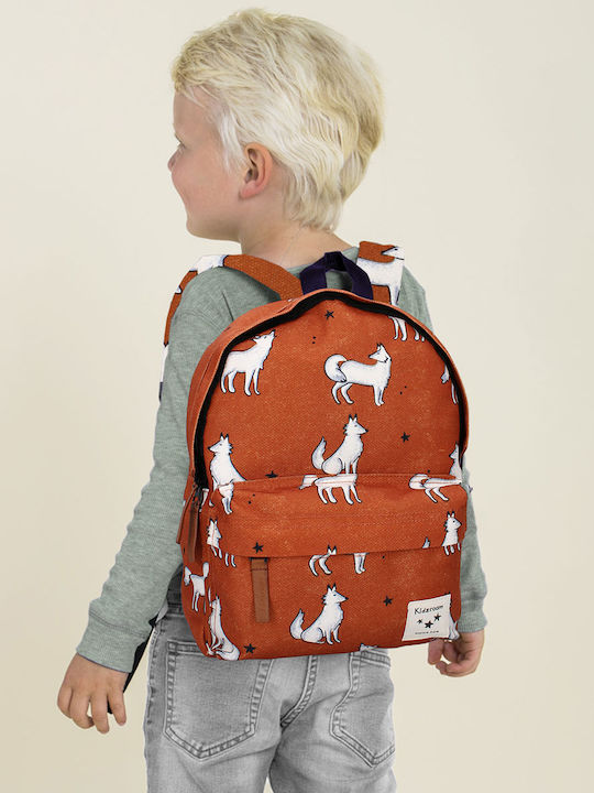 Kidzroom Wondering Σχολική Τσάντα Πλάτης Νηπιαγωγείου Wild Cognac με Θήκη για Παγούρι