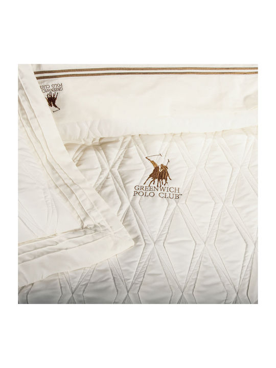 Greenwich Polo Club 2159 Σετ Κουβερλί Υπέρδιπλο Microfiber Κρεμ 220x240cm 3τμχ